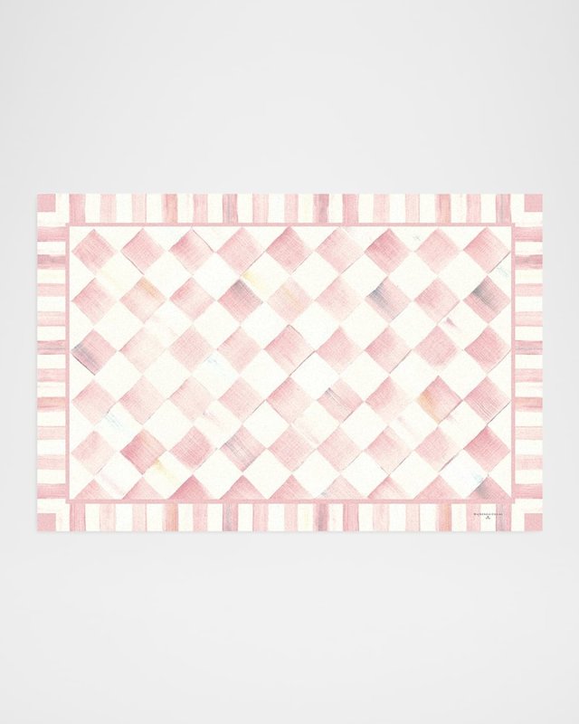 Rosy Check Floor Mat, 2' x 3'